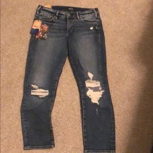 Silver Mazy Slim Crop High Rise Jeans